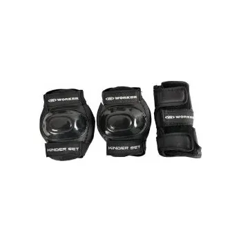Sada chráničů WORKER Kinder Set 6 dílný černý XS; Černá chrániče + DÁREK DLE VÝBĚRU!