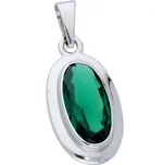 Goldstore Přívěsek v bílém zlatě synt. smaragd Váha: 1.26 g