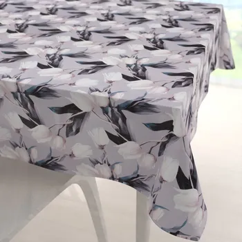 ubrus Dekorační čtvercový ubrus PML-034 Bílé tulipány na šedém 70x70 cm