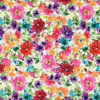 Šatovka N6731, barevné rozpité květy, š.150