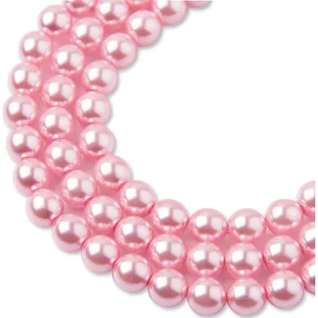 Dětské navlékací korálky Manumi české voskové perle 6 mm Baby pink