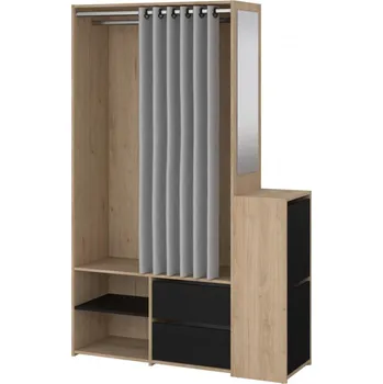 Šatní skříň Skříň Harmony 173 jackson hickory/černá/šedá