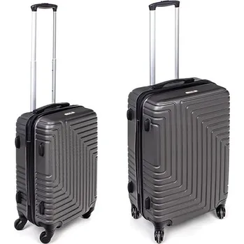 PRETTY UP Sada plastových kufrů na kolečkách, 20"/24" antracit