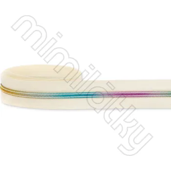 Zip Zip spirálový 5mm metráž krémová/duhová