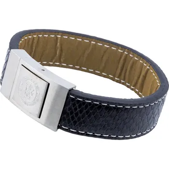 Náramek Fan-shop Kožený náramek CHELSEA FC prošívaný Černý 21,5 cm x 1,5 cm