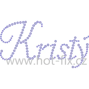 KRISTÝ II - hot-fix nažehlovací kamínkový potisk na textil, rozměr cca 11,8x6,3cm barva: kameny barva 101 Crystal /stříbrná