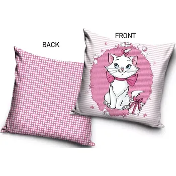 Dekorativní polštářek Sametový povlak Kočička Marie s dárkem, 40x40 cm (Povlak na polštář s kočkou, kočka)