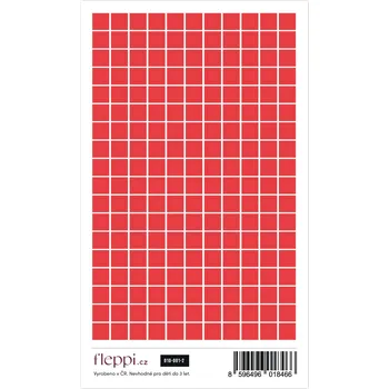 samolepka Fleppi Color coding kolekce | červená – čtverečky