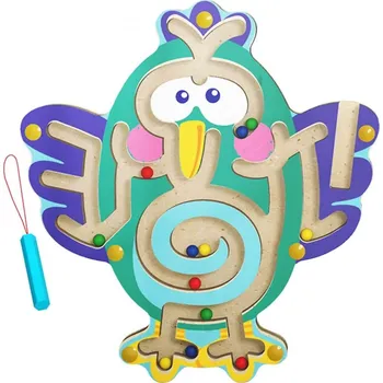 Dřevěná hračka Dřevěné magnetické bludiště ptáček