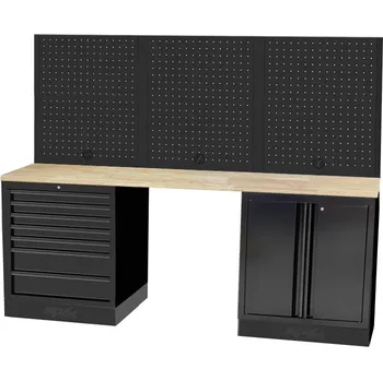 SP Tools Sestava dílenského nábytku SPT USA - SPUSS221 Pracovní deska:: dřevěná