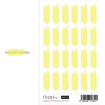 samolepka Fleppi Color coding kolekce | pastelově žlutá – čmárance průsvitné