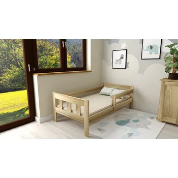 Dětská postel Postel Martin z masivu borovice 180x80 cm - PŘÍRODNÍ + rošt ZDARMA