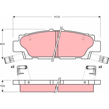 Brzdová destička Sada brzdových destiček, kotoučová brzda TRW GDB1257