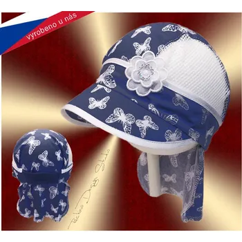 Kojenecké oblečení ROCKINO Letní dívčí čepice, tmavý jeans Varianta: 54cm