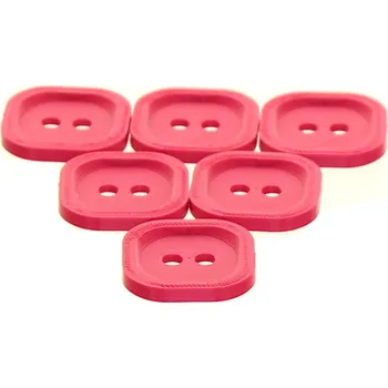 Příze Naše galanterie 3D knoflík čtverec purpurový