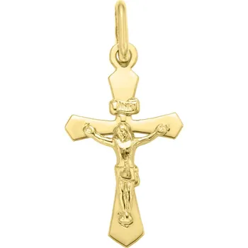 Přívěsek Bealio Zlatý přívěsek KŘÍŽ S KRISTEM 22 mm 04-00044-2402