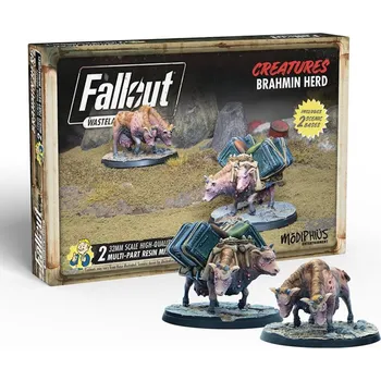 Příslušenství k deskovým hrám Fallout: Wasteland Warfare - Creatures: Brahmin Herd - EN (Modiphius)
