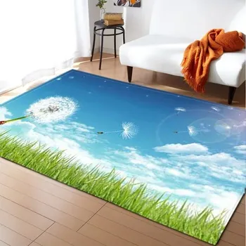 Koberec Květinová podlahová rohož s 3D tiskem | květinový koberec - 3,100 x 160 cm 39 x 63 palců