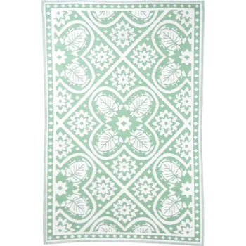 Koberec Esschert Design Venkovní koberec dlaždice zelený/bílý 182 x 122 cm