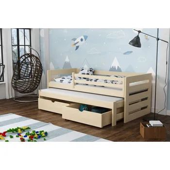 Postel Max-i Dětská postel s přistýlkou JENNY KIDBED TWO + rošty Zvolte rozměr:: 90 x 190 cm, Zvolte barvu:: barva černá + ŠUPLÍKY