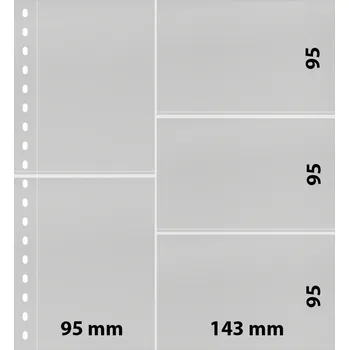 Obal pro sběratelský předmět LINDNER - 5 kapes na pohledy (95 X 143 mm) Velikost balení: 1 ks