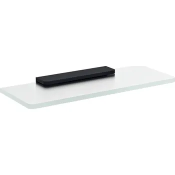 Policová skříň Sapho Skleněná police 200mm, černá/mléčné sklo