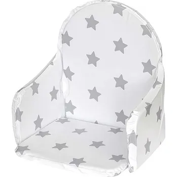 Jídelní židlička Vložka do dřevěných jídelních židliček typu New Baby Victory bílá hvězdičky šedé