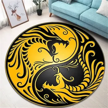 Koberec Yin yang kulatý koberec moderní - 180 cm x 180 cm,2