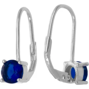 Náušnice Argento 65884 Stříbrné náušnice - modrý kulatý zirkon