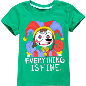 Dívčí tričko The Amazing Digital Circus TRIČKO s potiskem na motivy populárního seriálu "The Amazing Digital Circus" - různé barvy Barva: zelená, Velikost: 170 CM