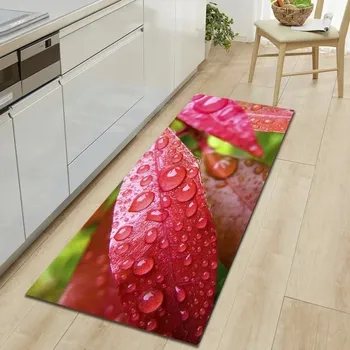 Koberec Kuchyňský protiskluzový koberec s 3D potiskem jahod - 2,40 x 60 cm 16 x 24 palců