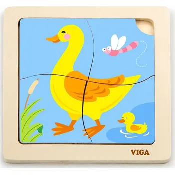 Puzzle Dřevěné puzzle pro nejmenší Viga 4 ks Kačenka