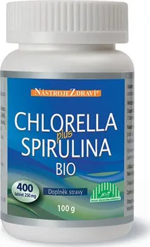 Přírodní produkt Nástroje zdraví Chlorella + Spirulina Bio tbl. 400