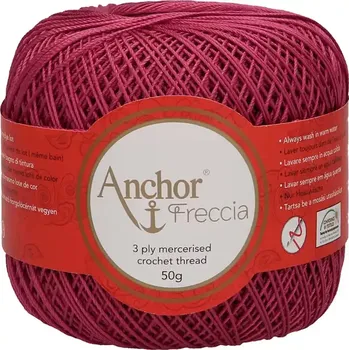 Příze Anchor Freccia 12 - 68 Malinová (Háčkovací příze Anchor Freccia 12 - 68 raspberry)
