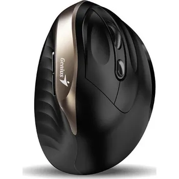 Myš Genius Ergo 8250S/Vertikální/Optická/Pro praváky/1 600 DPI/Bezdrátová USB/Černá-zlatá