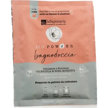 Koupelová kosmetika LaSaponaria jemný vyživující sprchový gel v prášku Měsíček a růže 25g