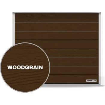 Sekční garážová vrata Hörmann - hnědá (RAL 8028) Pohon: bez pohonu, Rozměr: 275x212 cm