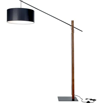 Stojací lampa BRITOP Stojací lampa CECILE, 1xE27, v. 160 cm Barva stínidla: Černá látka, Barva podstavy: Bukové dřevo