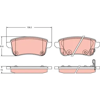 Autodíl Sada brzdových destiček, kotoučová brzda TRW GDB2413