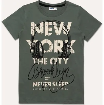 Chlapecké tričko Chlapecké tričko Music - khaki/černá 152