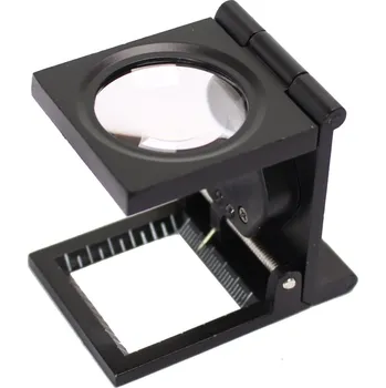 Lupa Skládací stojací lupa s osvětlením 25mm / 10x, měřítko 1,0mm 9005A