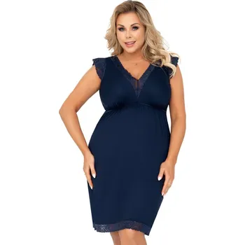 Dámské noční prádlo Noční košilka Donna Vera plus granat Barva: Modrá - tmavě, Velikost: 4XL