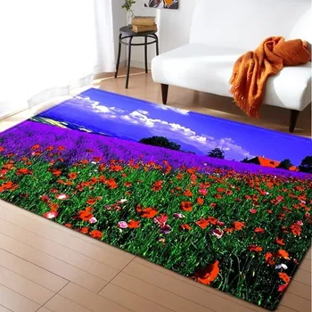 Rohožka Květinová podlahová rohož s 3D tiskem | květinový koberec - 5,40 x 60 cm 16 x 24 palců