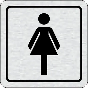 Informační tabulka Accept Piktogram WC ženy stříbrný 80 x 80 mm