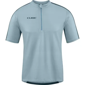 cyklistický dres Cube dres ATX HALF ZIP CMPT S/S grey - XS