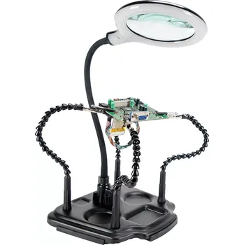 Držák do třetí ruky s lupou ZD 11M-2 LED