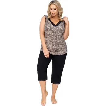 Dámské pyžamo Dámské pyžamo Donna Omena Plus Barva: Černá, Velikost: 3XL