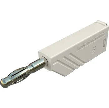Krokosvorka SKS Hirschmann LAS N WS Au banánek zástrčka, rovná Ø pin: 4 mm bílá 1 ks