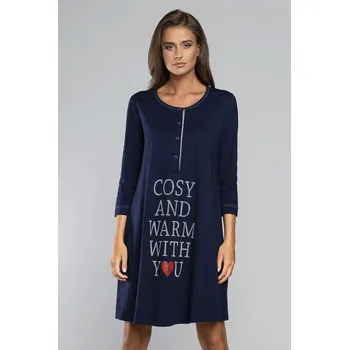 Dámská noční košile Noční košile Italian Fashion Balsam r.3/4 Barva: Modrá - tmavě, Velikost: S