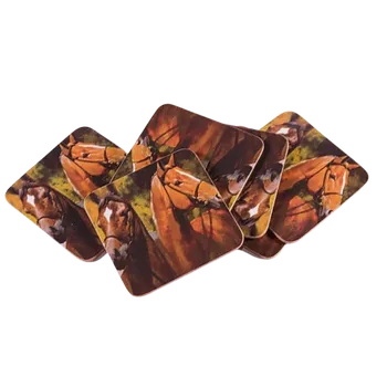 prostírání Korkové prostírání pod skleničky Koně 1 ks - 10,5*10,5 cm